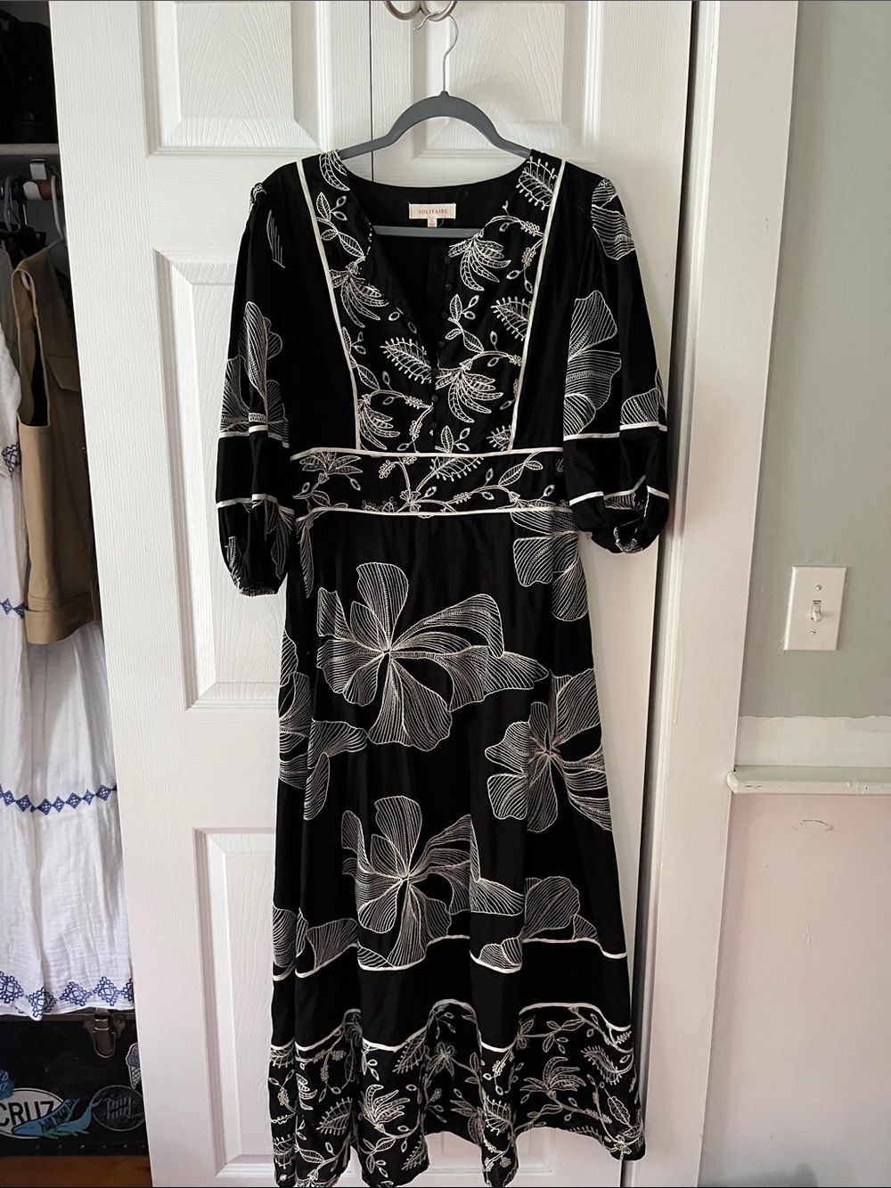 Solitaire Black and White Floral Maxi Dress